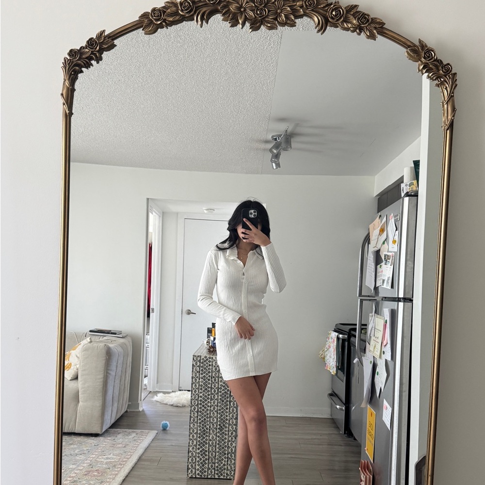White Long Sleeve Mini Dress